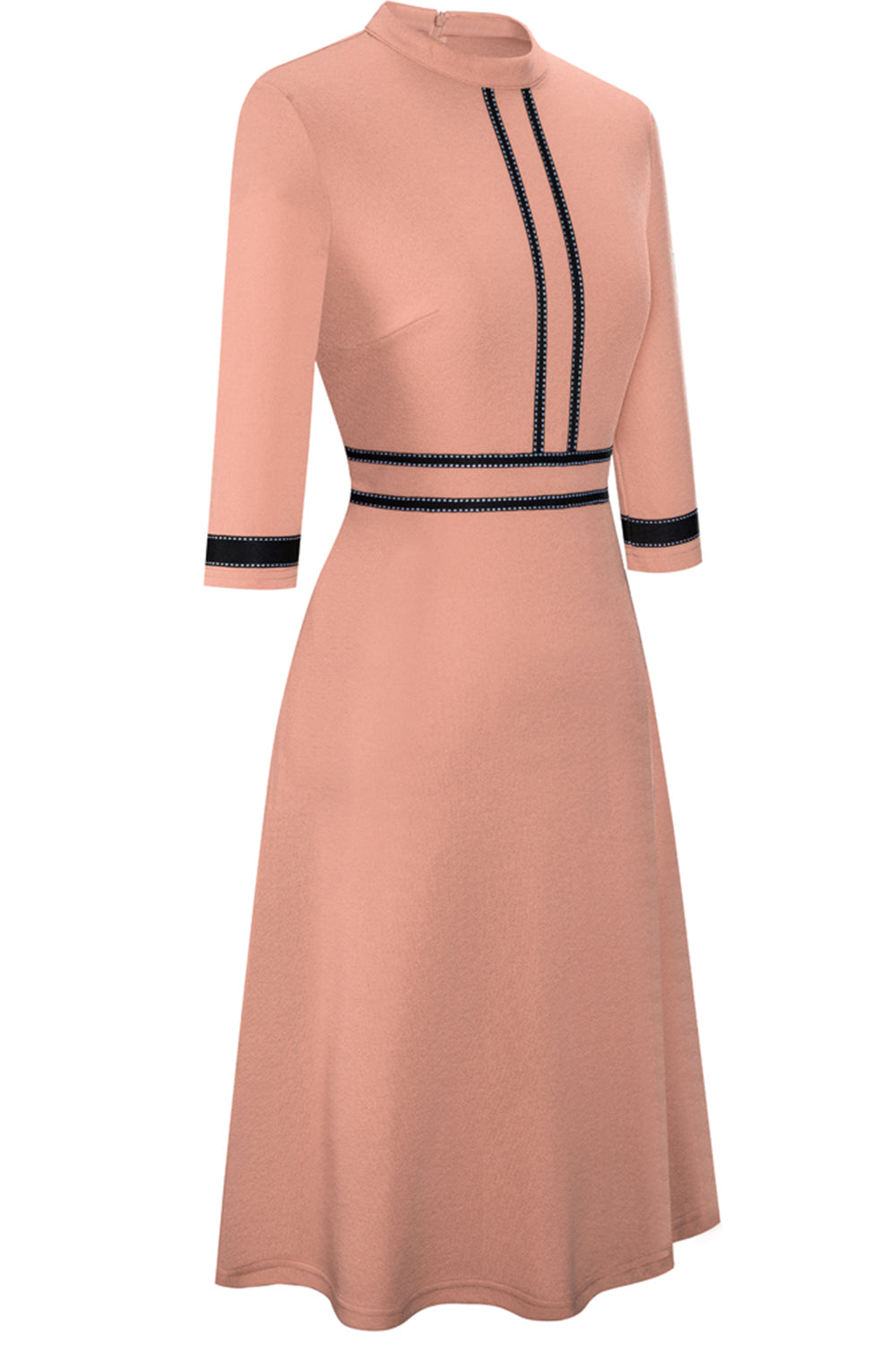 Round Neck Three-Quater Sleeve Dress