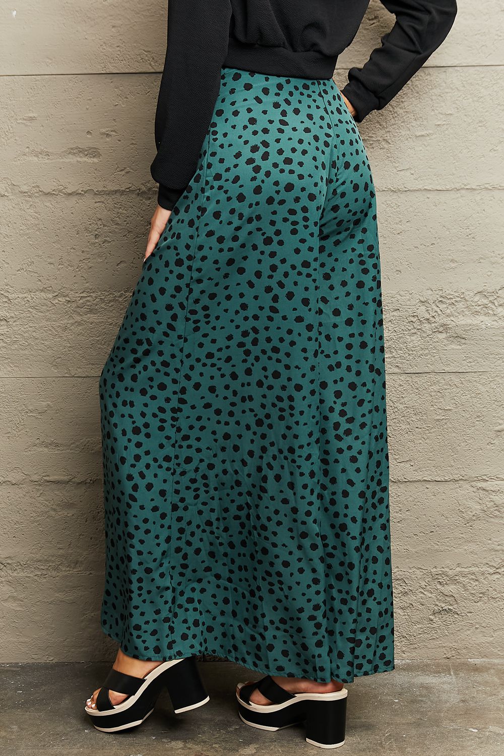 Printed Wide Leg Long Pants