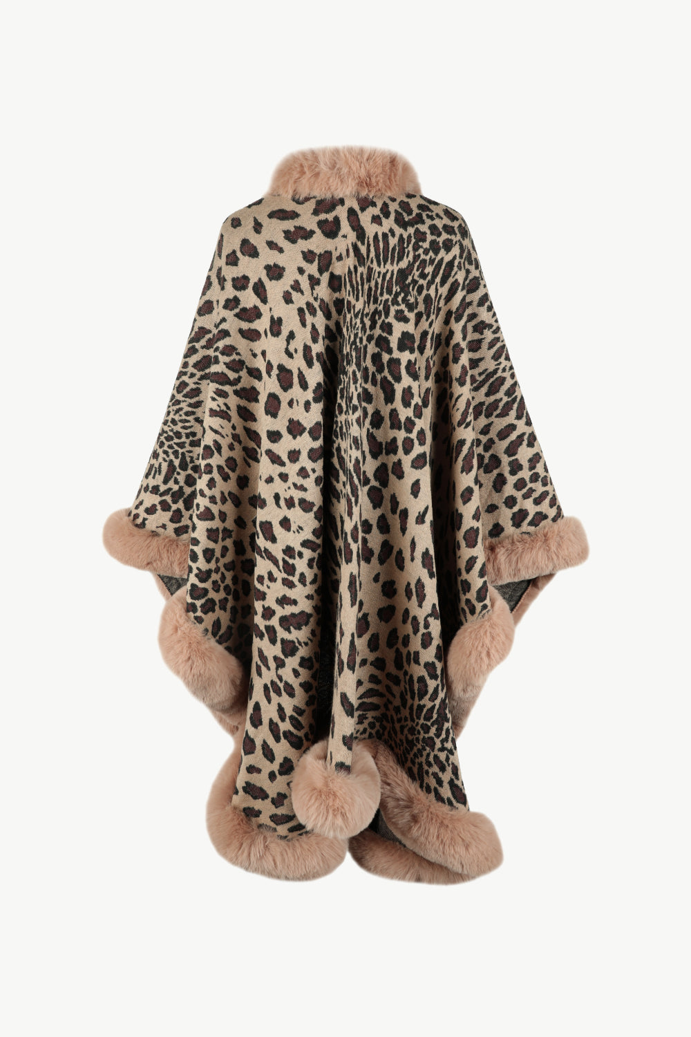 Poncho mit offener Vorderseite und Leopardenmuster