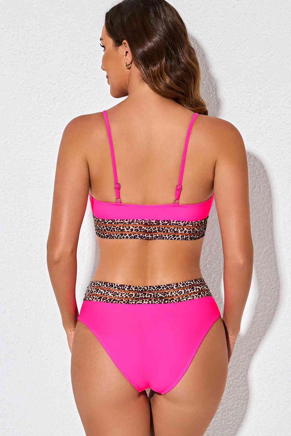 Bikini-Set mit Leopardenmuster und Kontrast