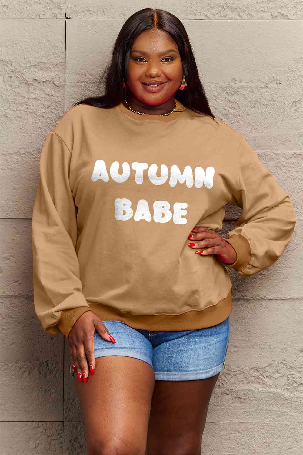 Simply Love – Sweatshirt mit Grafik „AUTUMN BABE“ in voller Größe