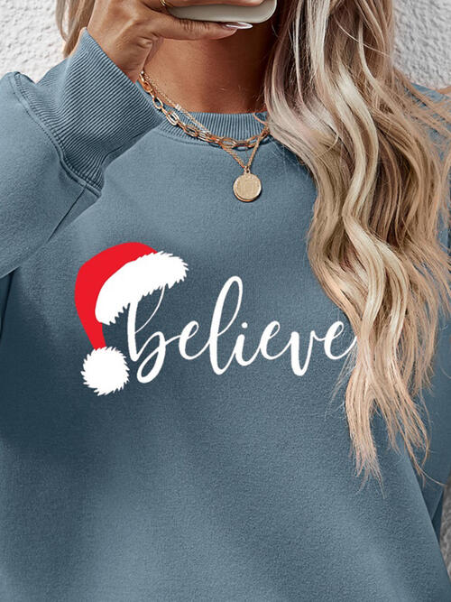 BELIEVE Graphic Long Sleeve Sweatshirt