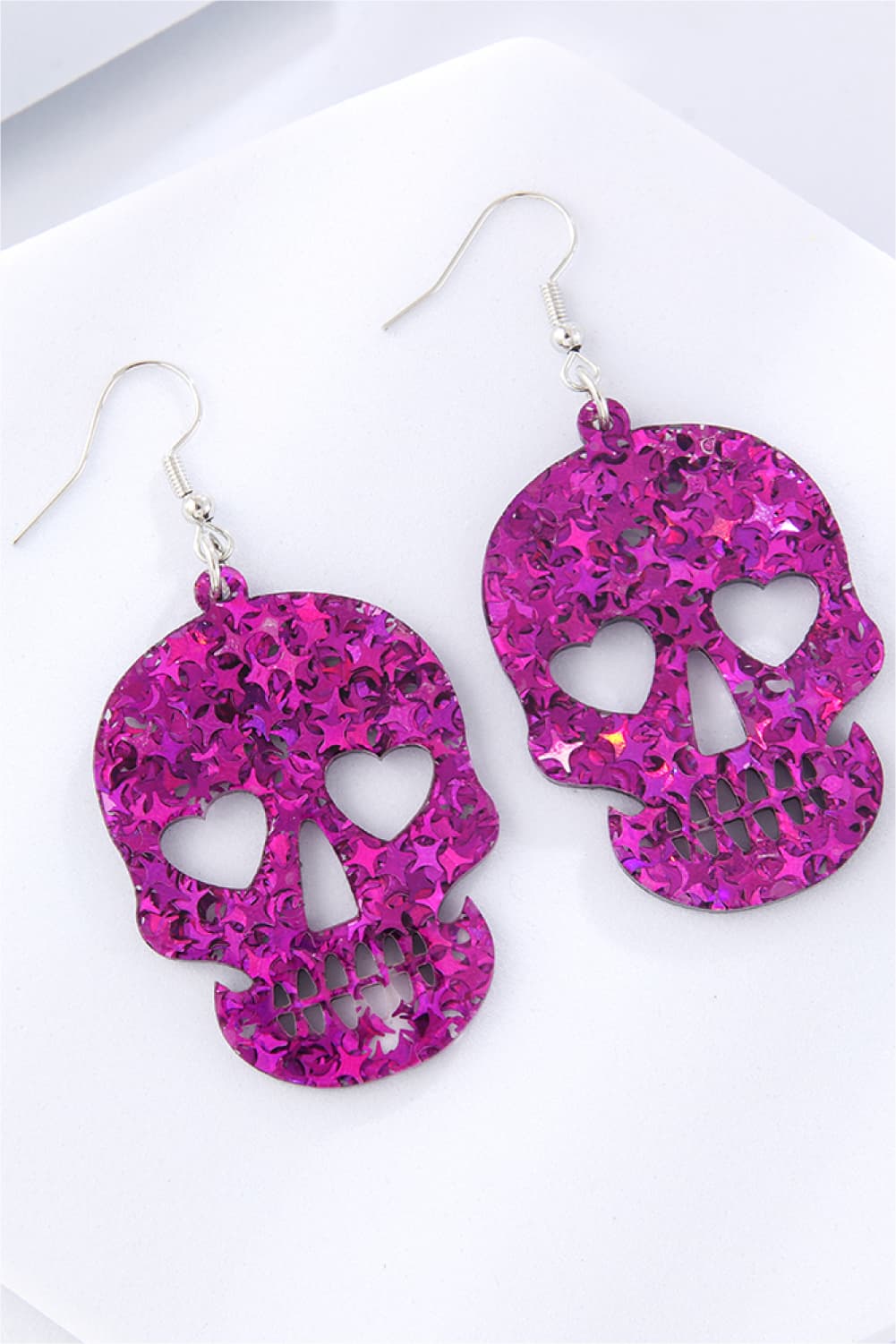 Acrylic Skull Drop Earrings