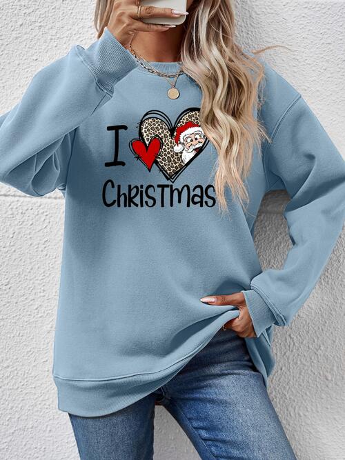 CHRISTMAS Graphic Round Neck Sweatshirt