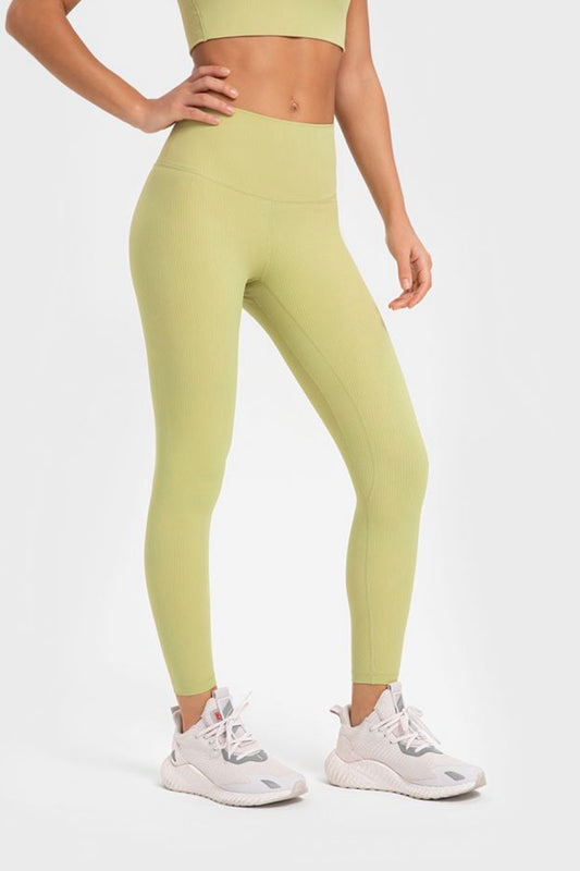 Hochelastische Yoga-Leggings mit breitem Bund