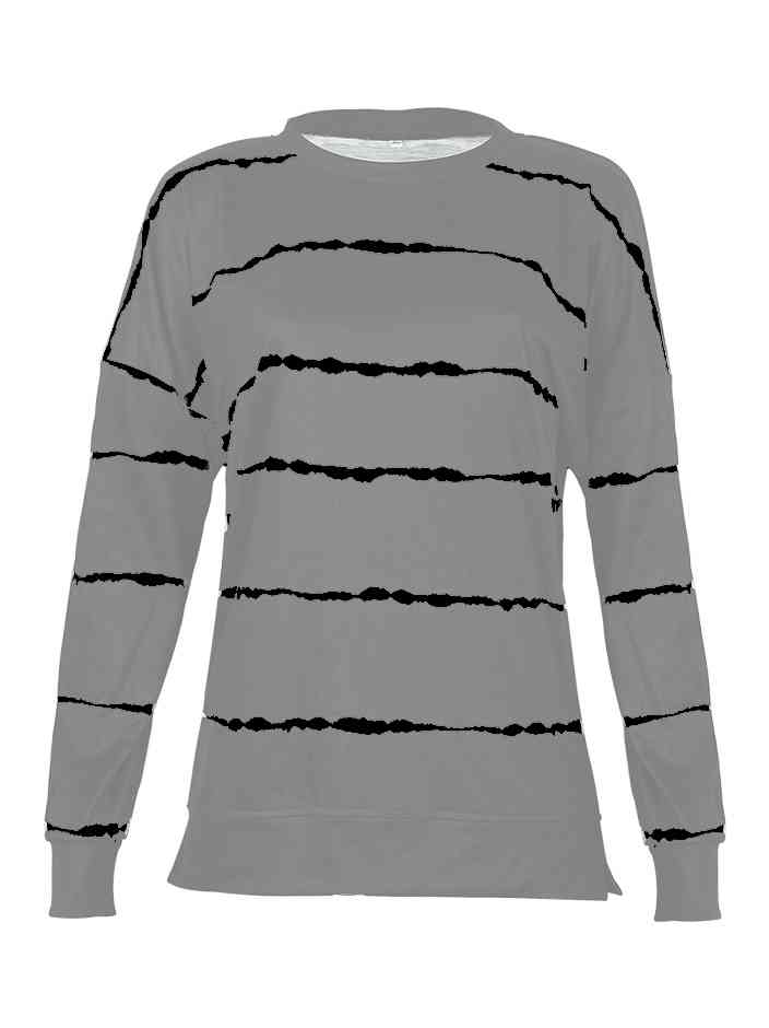 Gestreiftes Rundhals-Sweatshirt