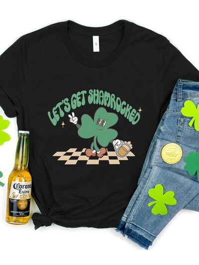 T-Shirt mit Rundhalsausschnitt „LET’S GET SHAMROCKED“