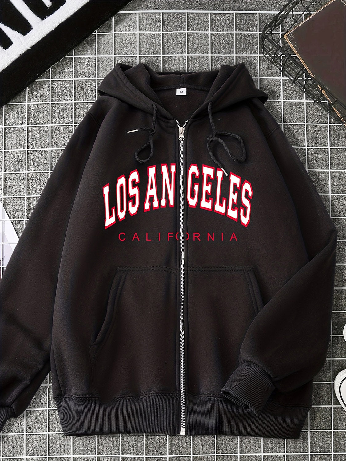 LOS ANGELES CALIFORNIA Kapuzenjacke mit Grafik und Kordelzug