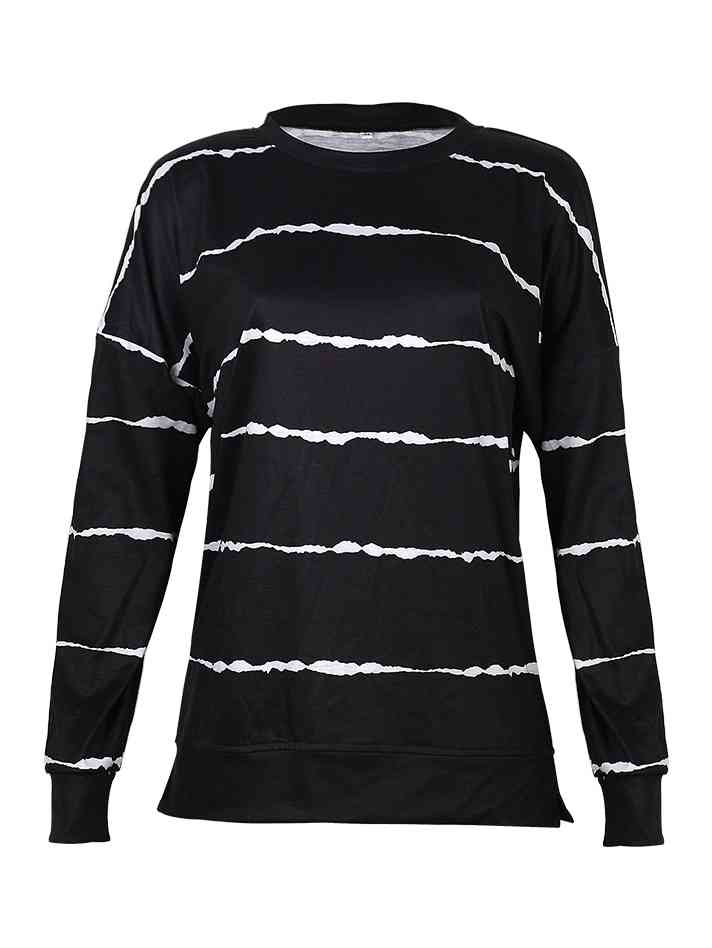 Gestreiftes Rundhals-Sweatshirt