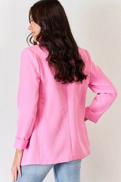 Zenana Open Front Long Sleeve Blazer