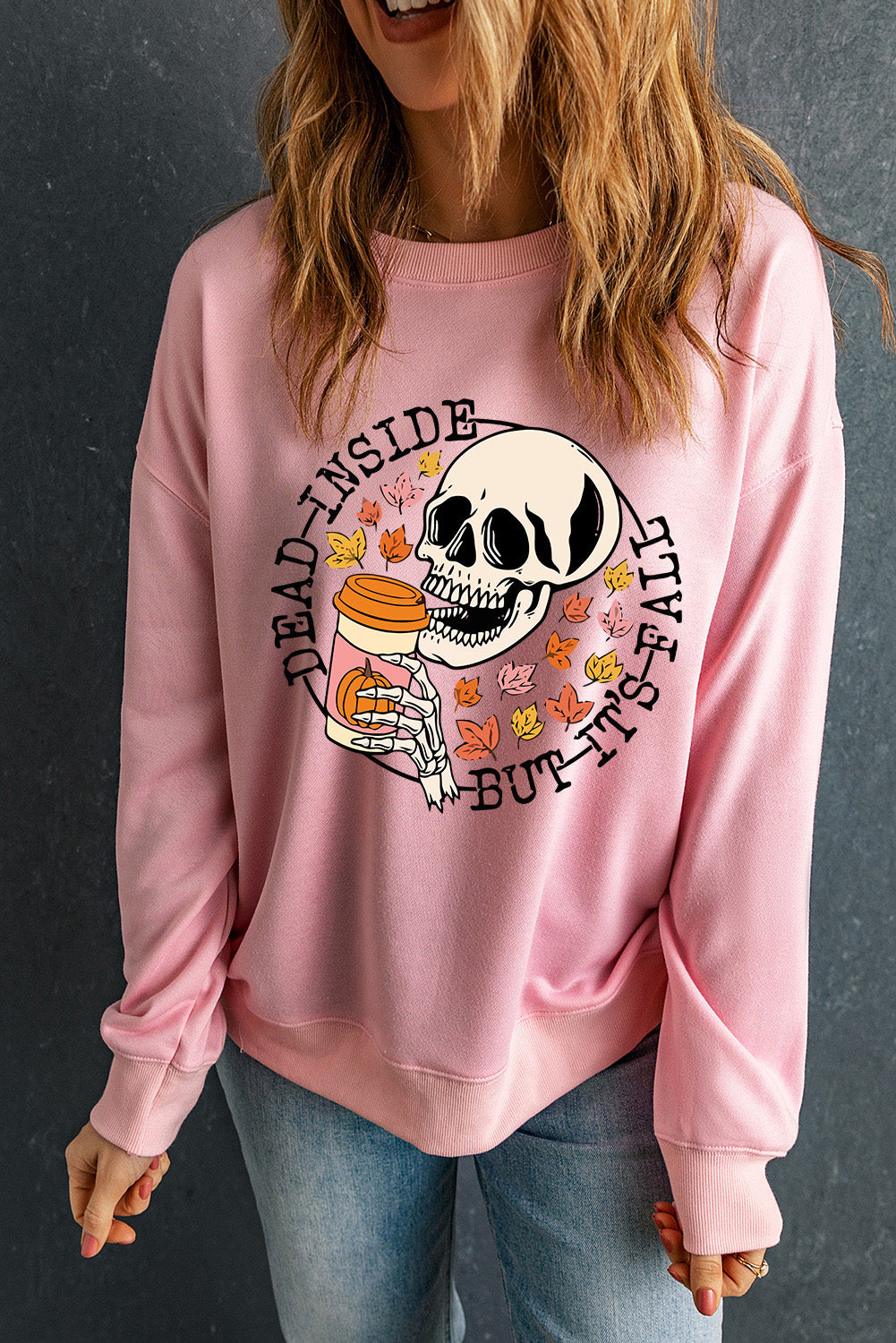 Skull Graphic Dropped Shoulder Sweatshirt