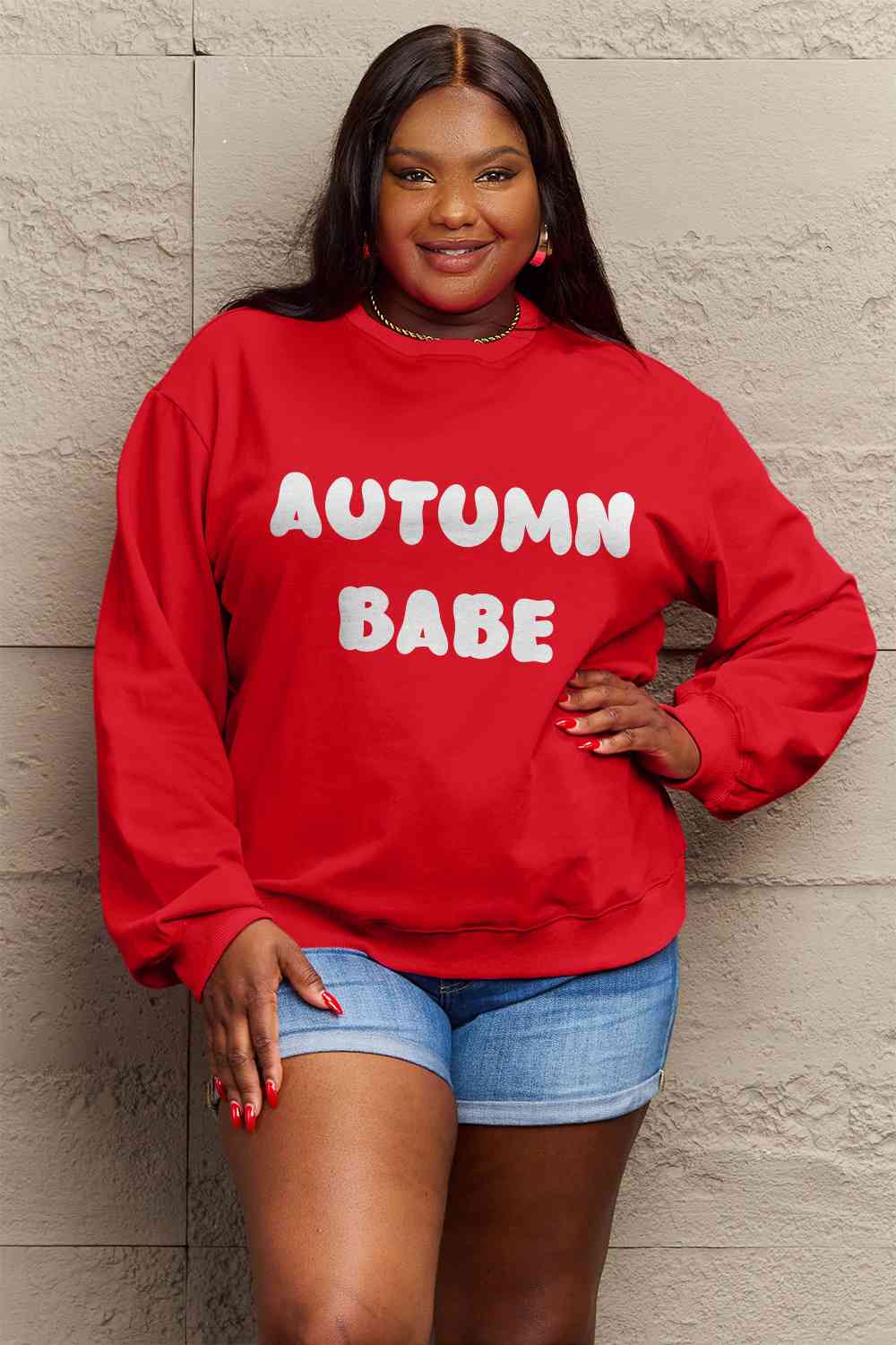 Simply Love – Sweatshirt mit Grafik „AUTUMN BABE“ in voller Größe