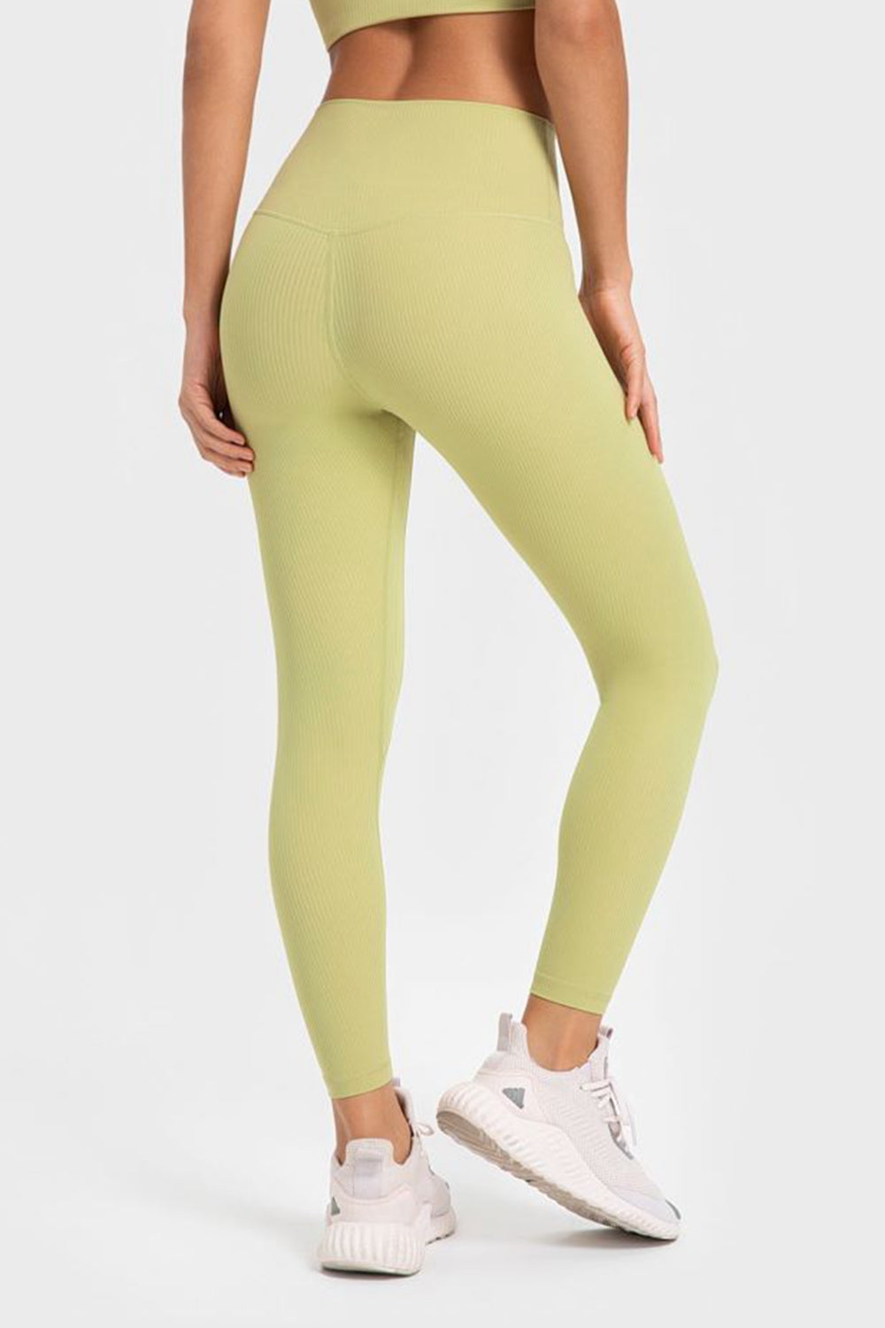 Hochelastische Yoga-Leggings mit breitem Bund