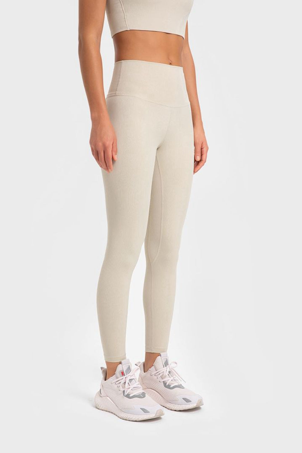 Hochelastische Yoga-Leggings mit breitem Bund