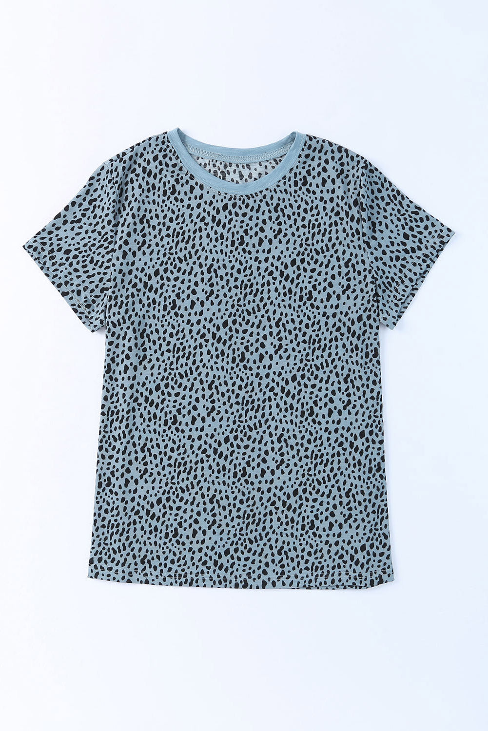 Kurzärmliges T-Shirt mit Rundhalsausschnitt und Animalprint