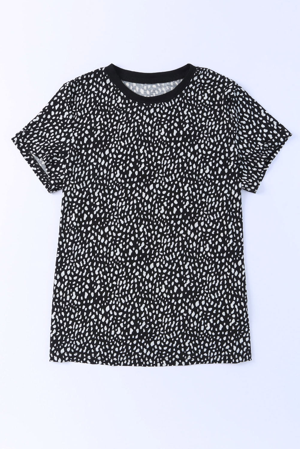 Kurzärmliges T-Shirt mit Rundhalsausschnitt und Animalprint