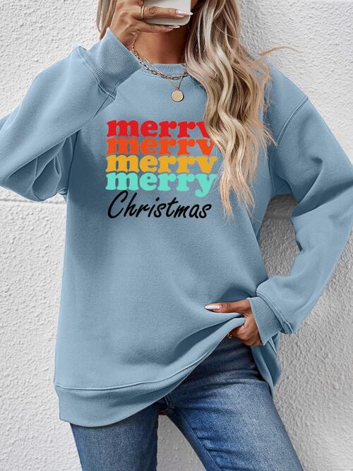 MERRY CHRISTMAS Graphic Long Sleeve Sweatshirt