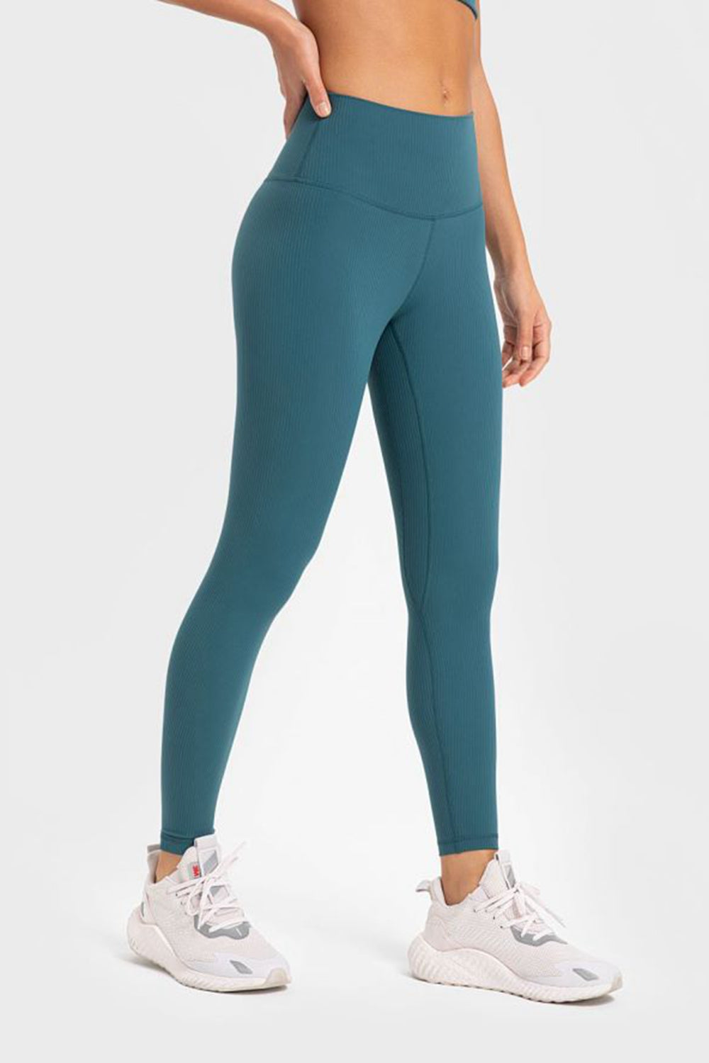 Hochelastische Yoga-Leggings mit breitem Bund