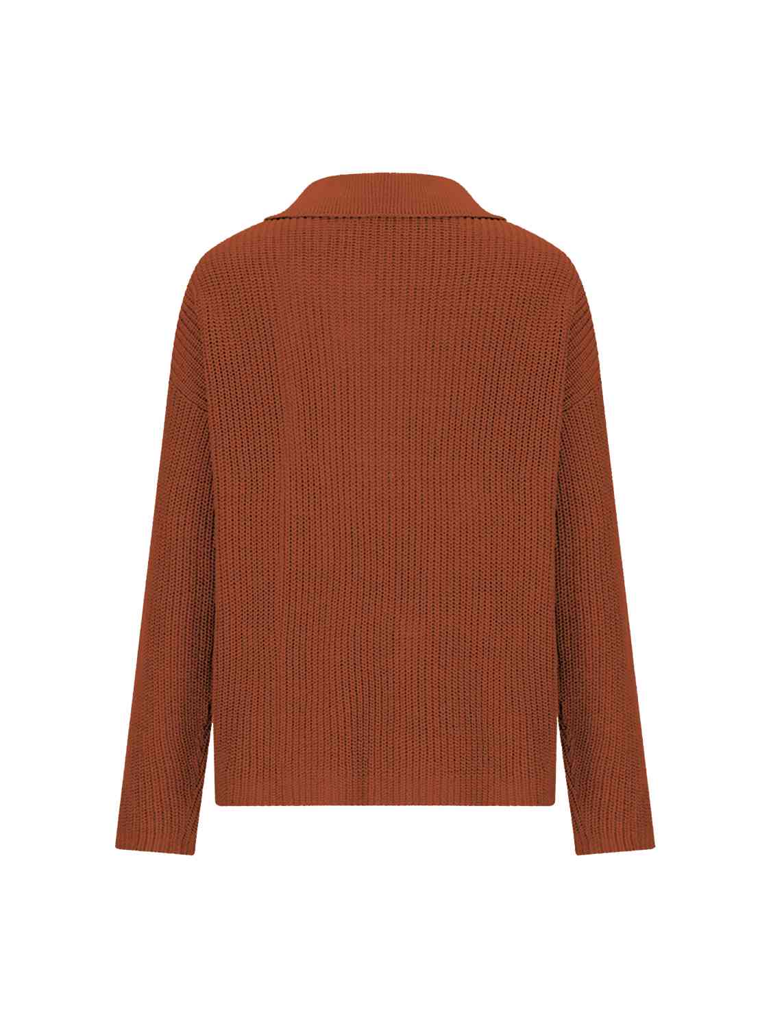 Collared Neck Half Button Knit Top