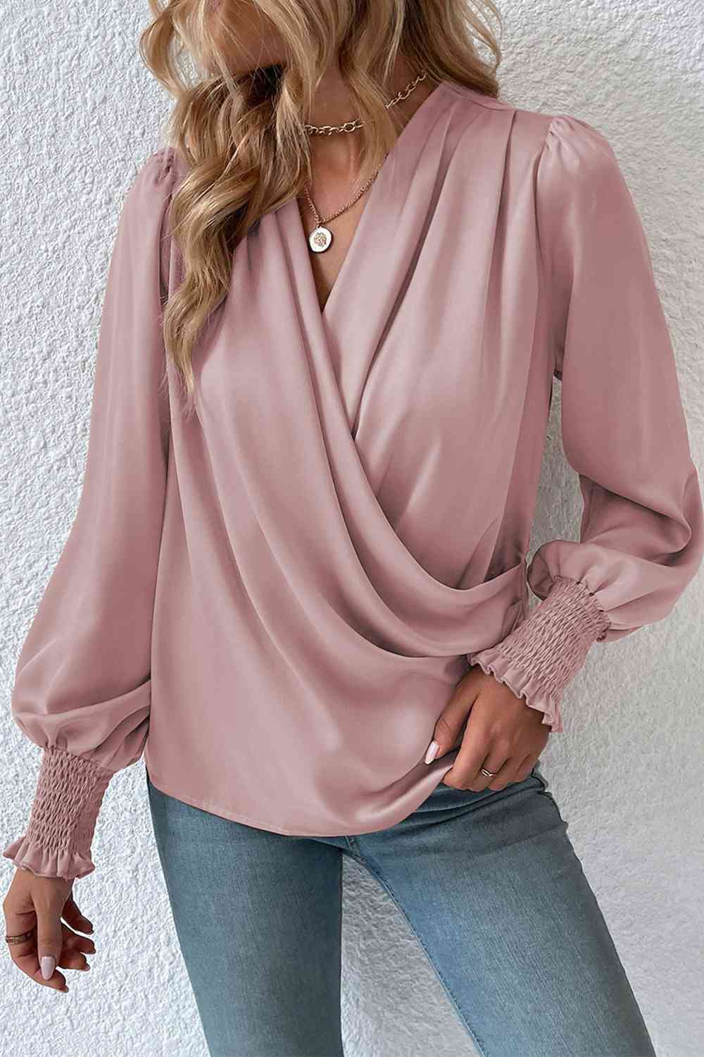 Bluse mit Überkragen und Laternenärmeln