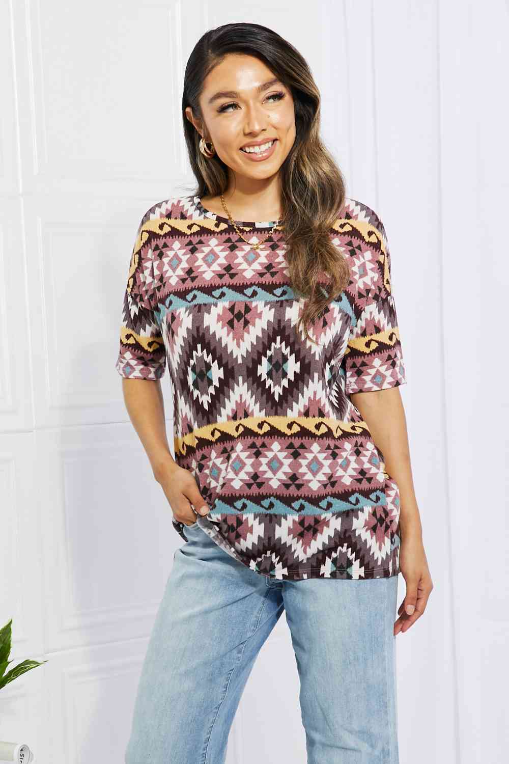 BOMBOM – Stricktop mit Beach-Bonfire-Print