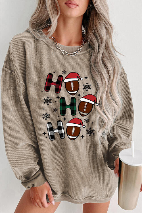 HO HO HO Geripptes Sweatshirt mit Grafik