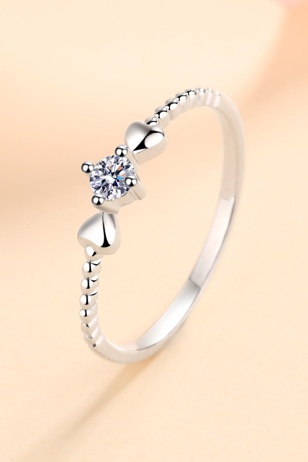 Adored Moissanit Herz 925 Sterling Silber Ring