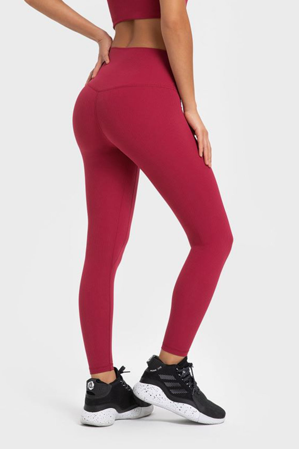 Hochelastische Yoga-Leggings mit breitem Bund