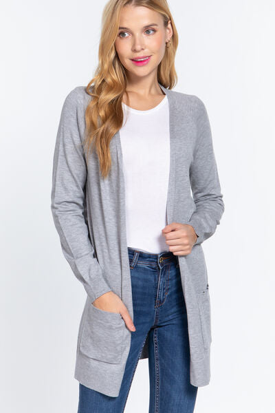 ACTIVE BASIC Strickjacke mit offener Vorderseite und langen Ärmeln