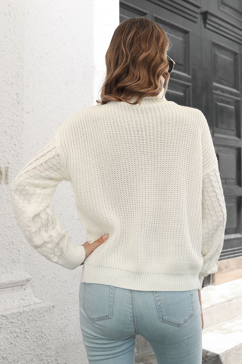 Cable-Knit Turtleneck Sweater