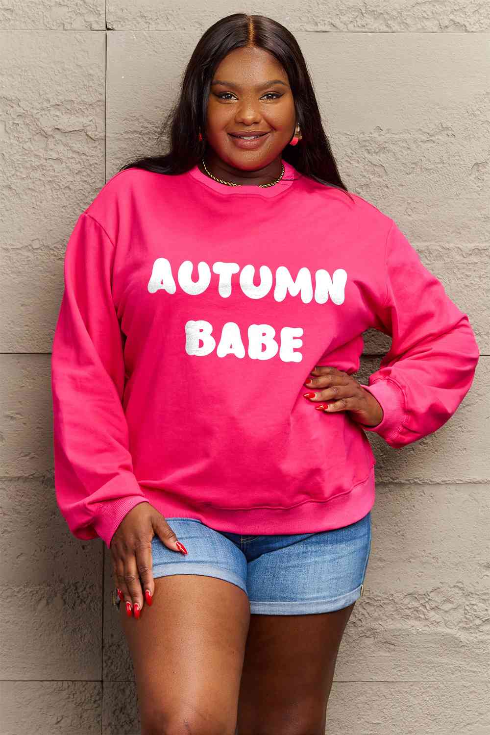 Simply Love – Sweatshirt mit Grafik „AUTUMN BABE“ in voller Größe