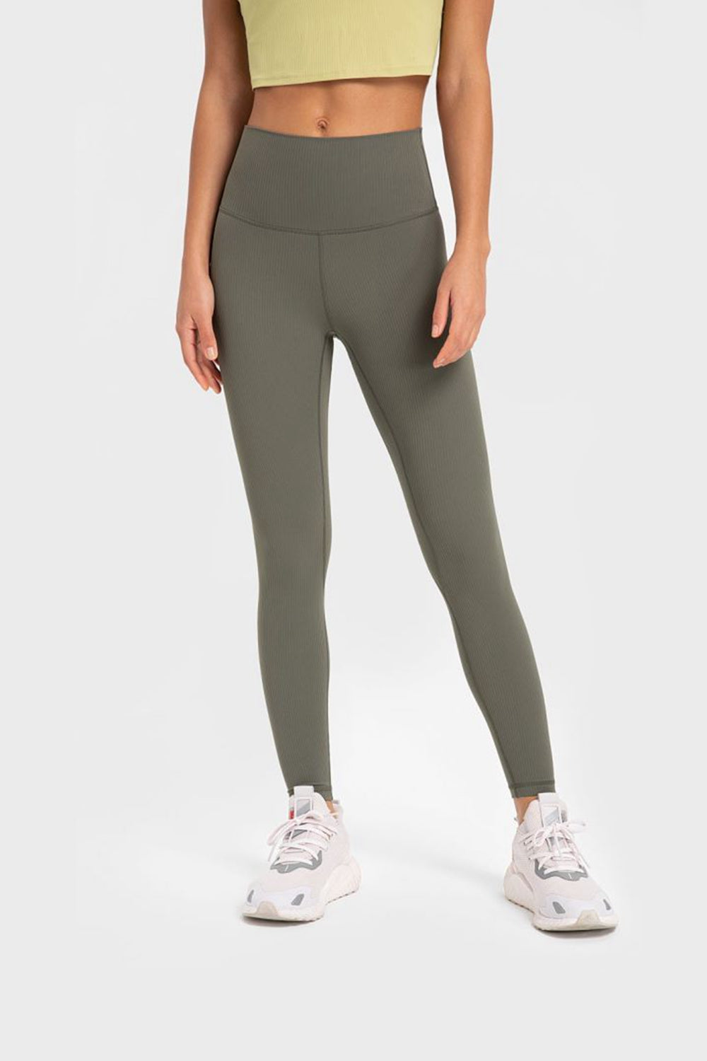 Hochelastische Yoga-Leggings mit breitem Bund