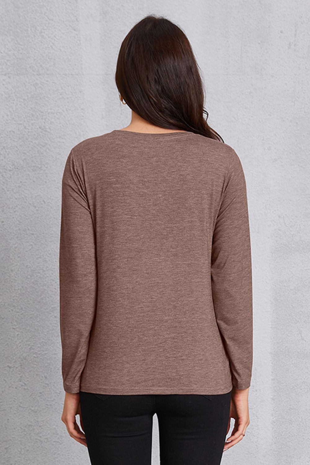 Letter Graphic Round Neck Long Sleeve T-Shirt