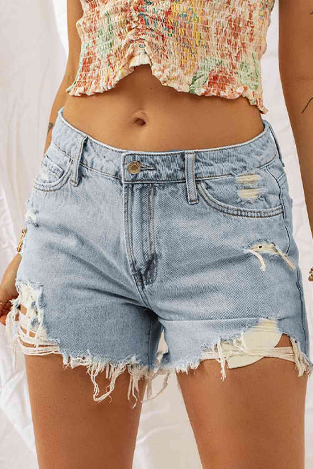 Shorts vaqueros desgastados