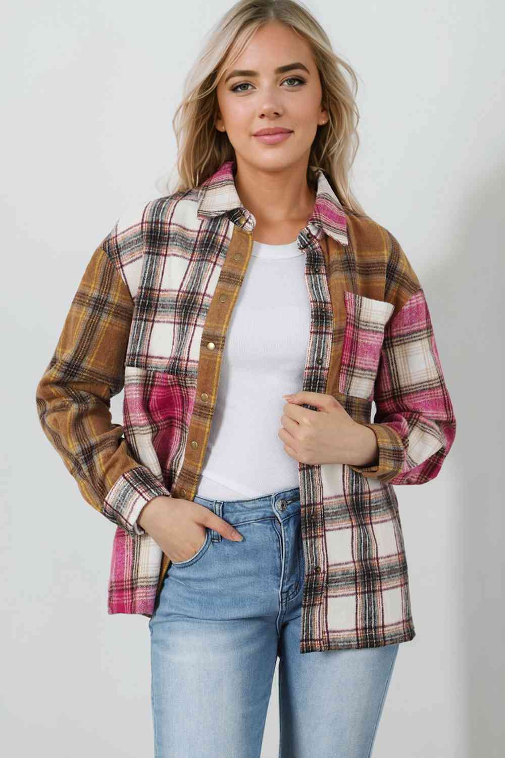 Chaqueta estilo camisa a cuadros