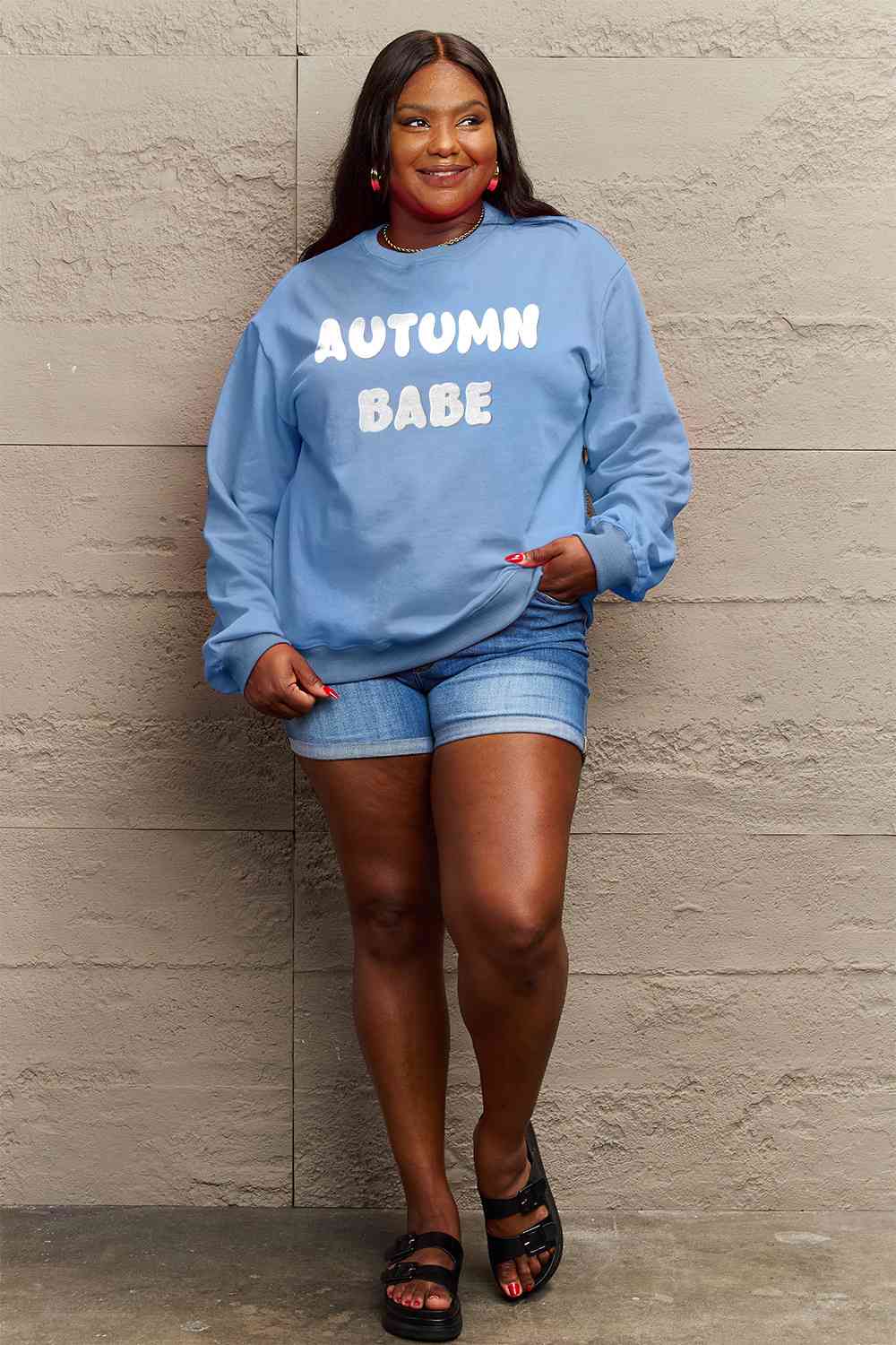 Simply Love – Sweatshirt mit Grafik „AUTUMN BABE“ in voller Größe