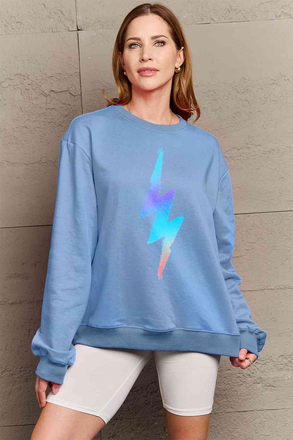 Simply Love Full Size Graphic Round Neck Sweatshirt