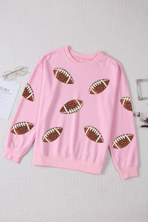 Sweatshirt mit Fußball-Patch und Pailletten