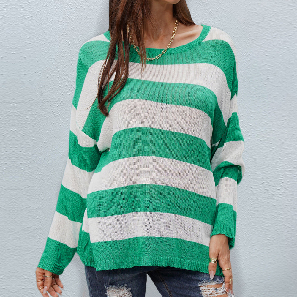 Striped Long Sleeve Knit Top