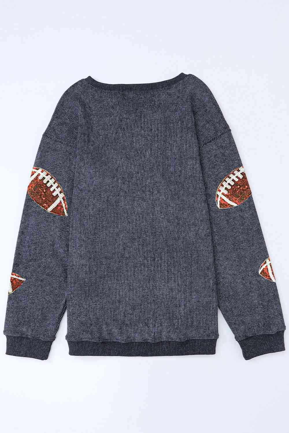 Sequin Football Patch Corduroy Sweatshirt