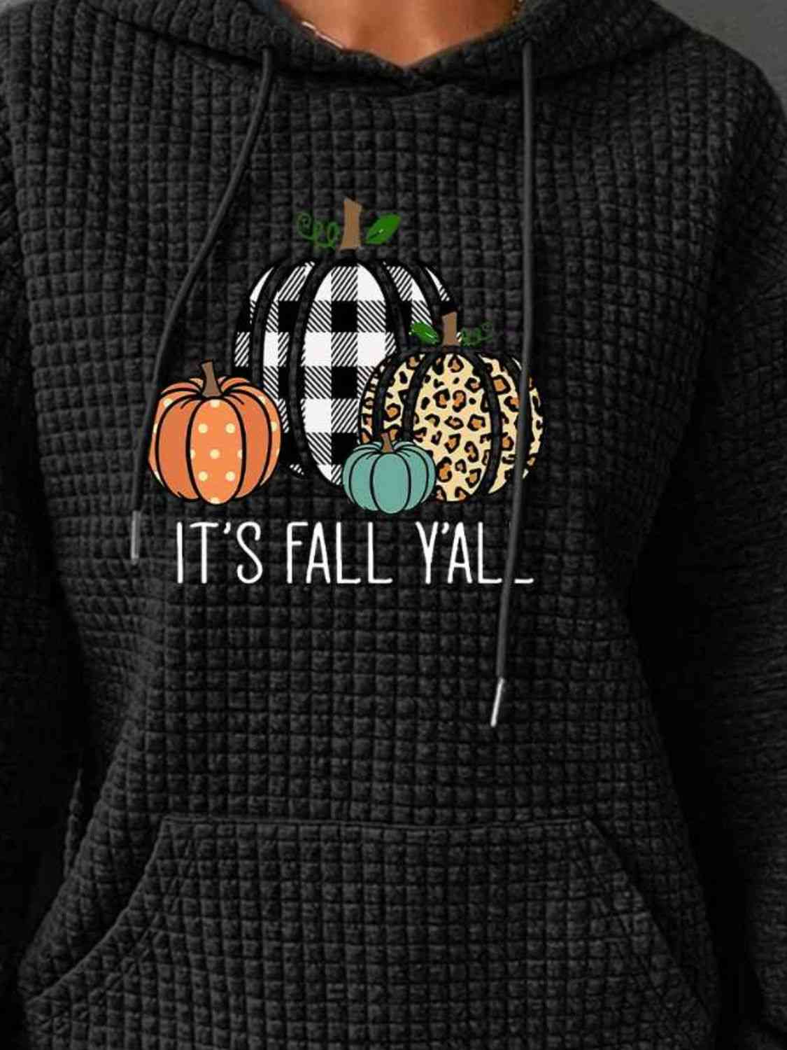 IT'S FALL YALL Kapuzenpullover mit Grafik in voller Größe