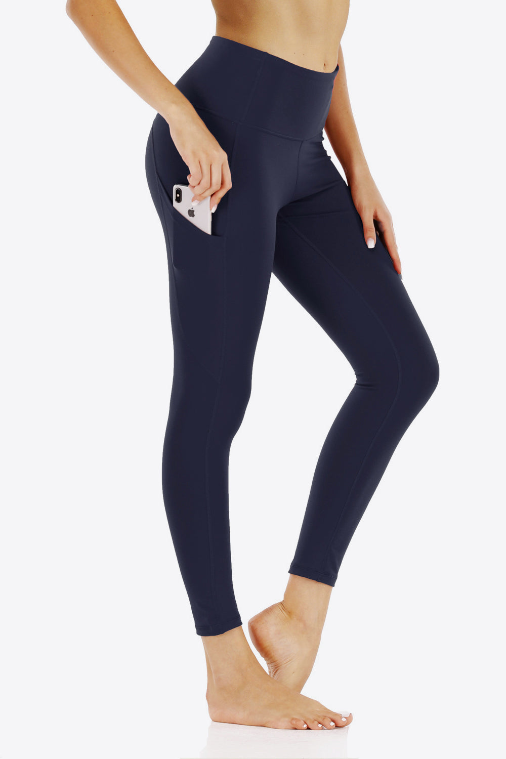 Sport-Leggings mit breitem Bund und Seitentaschen