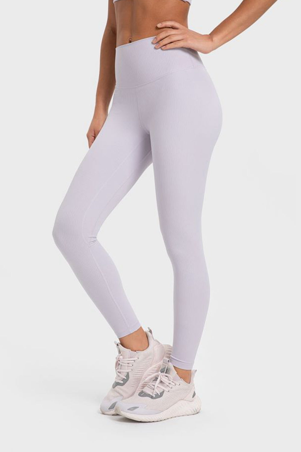 Hochelastische Yoga-Leggings mit breitem Bund