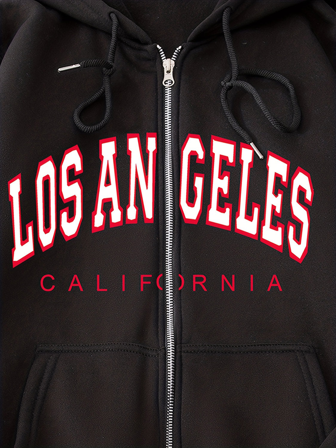 LOS ANGELES CALIFORNIA Kapuzenjacke mit Grafik und Kordelzug