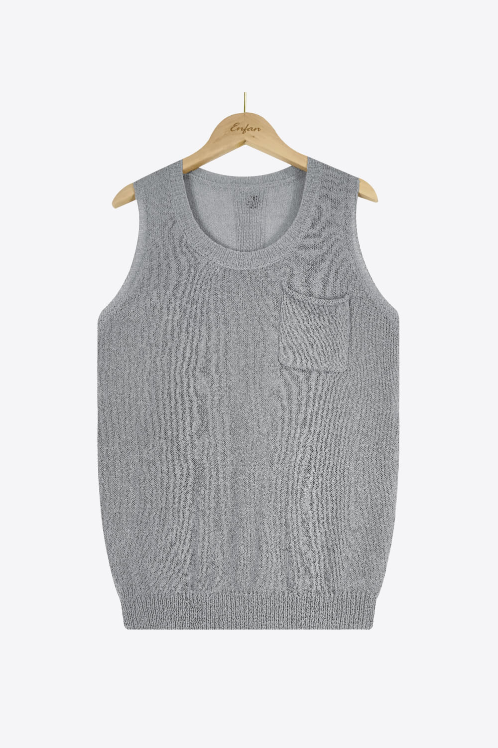 Strick-Tanktop mit geknöpfter Tasche