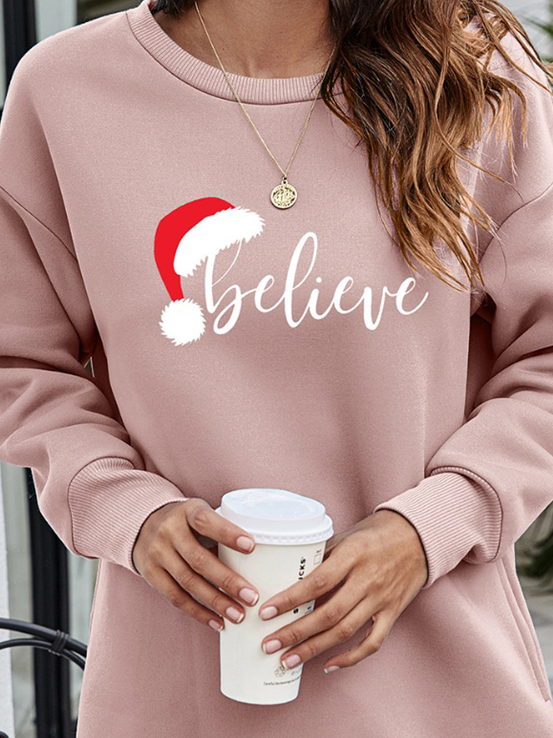 BELIEVE – Tunika-Sweatshirt mit Grafik