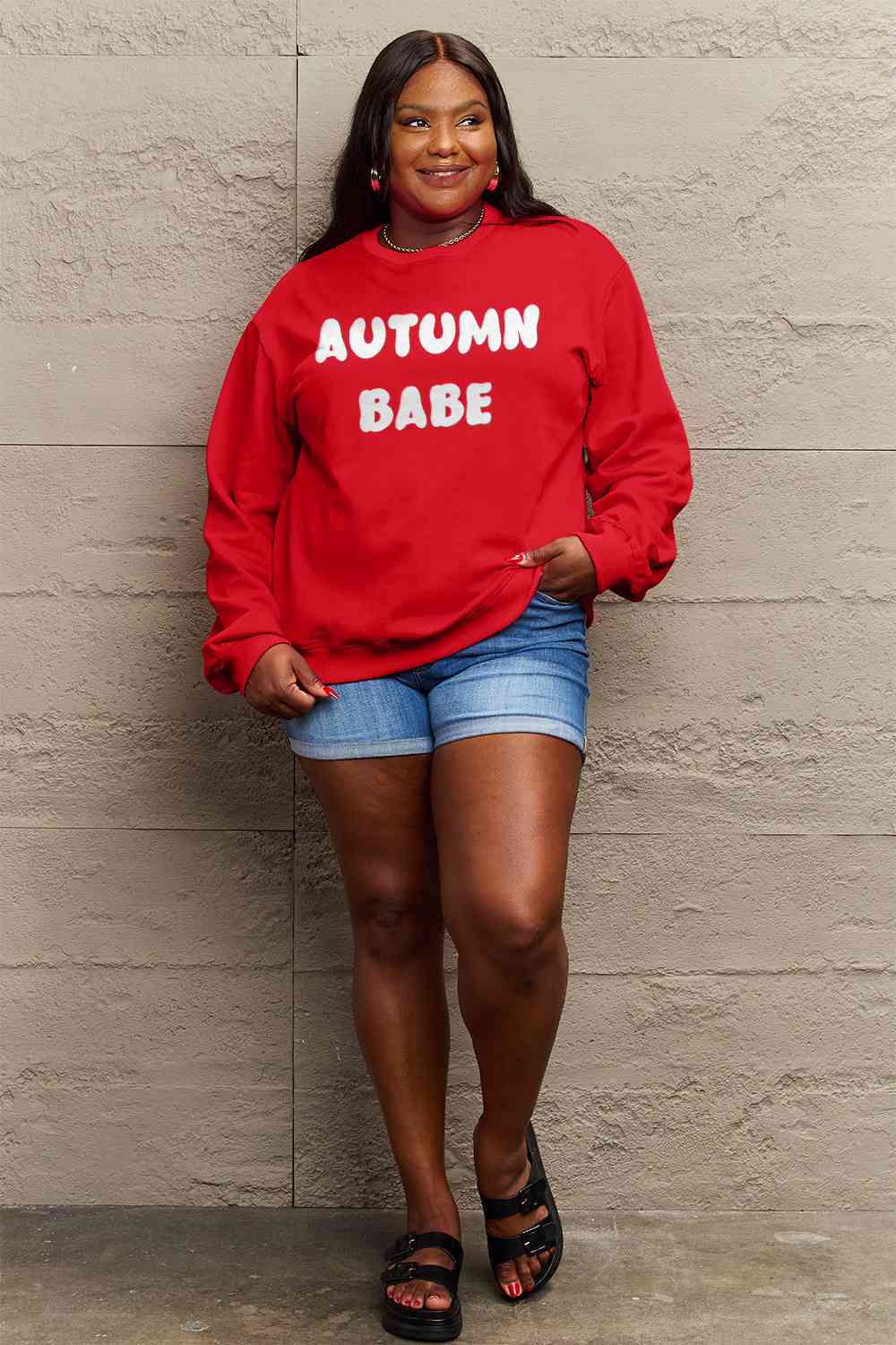 Simply Love – Sweatshirt mit Grafik „AUTUMN BABE“ in voller Größe