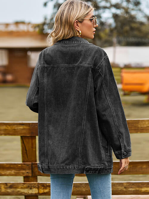 Jeansjacke mit Kragen und Taschen