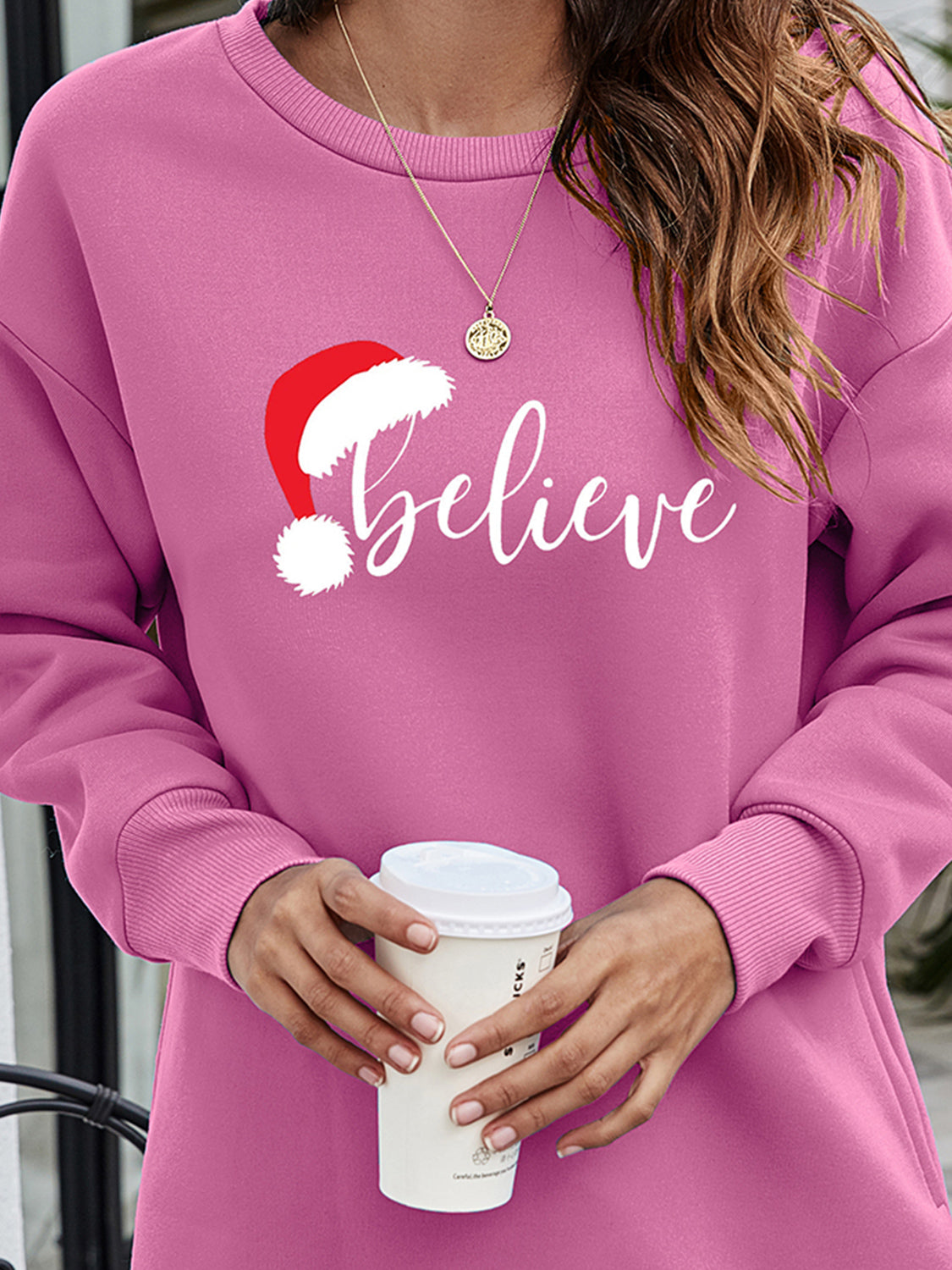 BELIEVE – Tunika-Sweatshirt mit Grafik