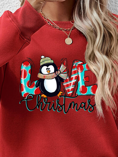 LIVE CHRISTMAS Sudadera con cuello redondo y hombros caídos